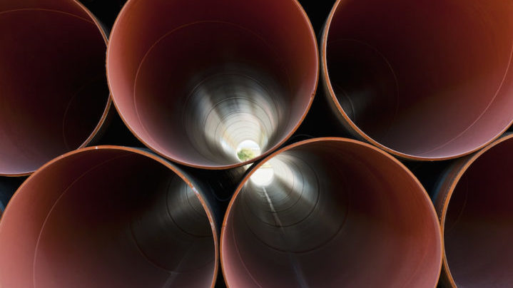 Pipes at a microtunnelling site